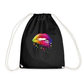 Lip Biting - Turnbeutel - Schwarz - Vorne