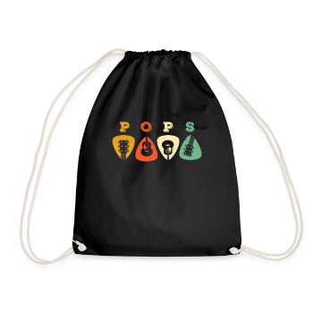 Pops Guitar Shirt - Guitar Picks Shirt - Guitarist - Sac de sport léger - noir - Devant