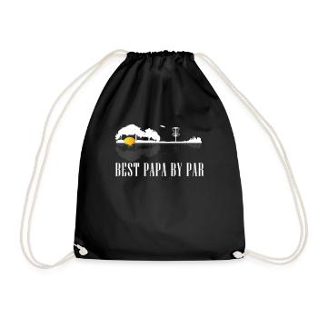Best Papa By Par - Disc Golf Dad Shirt - Cool Disc - Drawstring Bag - black - Front