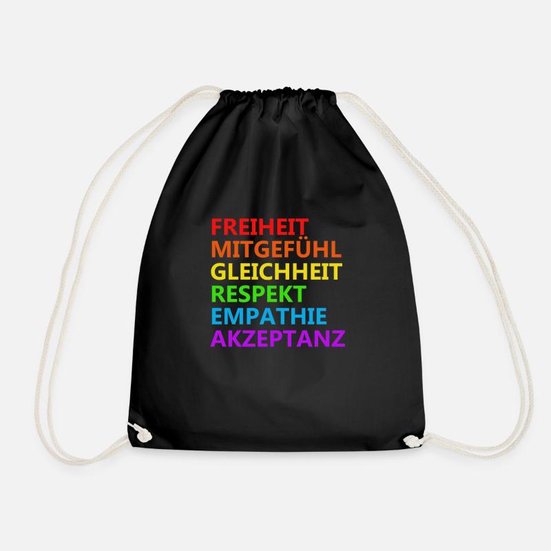 Gegen Rassismus und Diskriminierung - Turnbeutel - Schwarz
