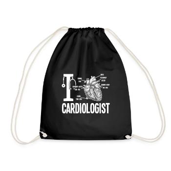 Dear cardiologist heart anatomy cardiology - Drawstring Bag - black - Front