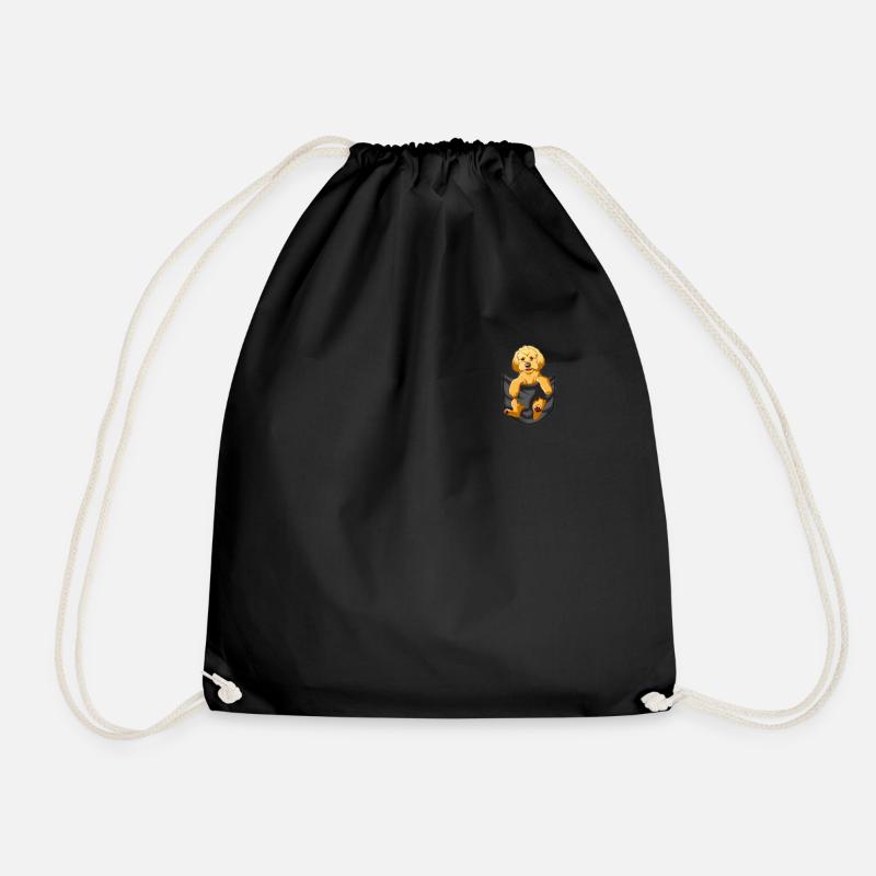 Poodle Gift Poodle In Your Pocket Print - Drawstring Bag - black