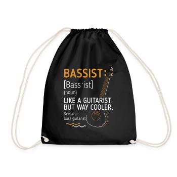 Bassist Like A Guitarist Just Cooler - Drawstring Bag - black - Front