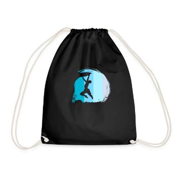 Klettern Kletterer Boulderer Retro - Turnbeutel - Schwarz - Vorne