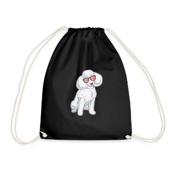Pudel Geschenk Pudel Geschenk Pudel In Sonnenbrillen - Turnbeutel - Schwarz - Vorne