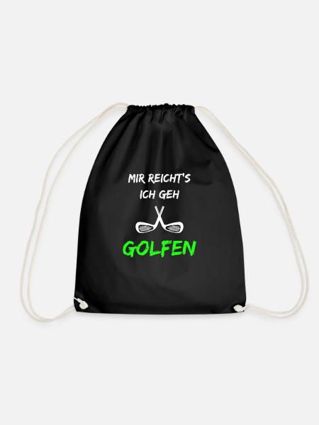 Geschenk für Golfer Mir reichts ich geh Golfen - Turnbeutel - Schwarz
