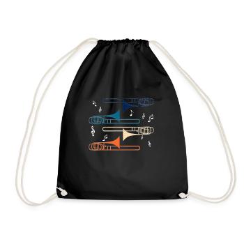 Trombone trombone musique folk cadeau - Sac de sport léger - noir - Devant