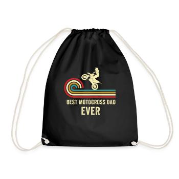 Motocross Dad Shirt - Cool Motocross Gift - Dirtbi - Drawstring Bag - black - Front