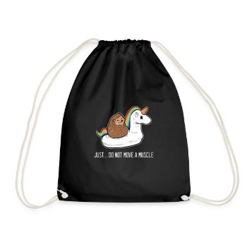 Hedgehog unicorn animal lover gift - Drawstring Bag - black - Front