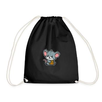 Cute Little Mouse Rat Animal Gift Idea - Drawstring Bag - black - Front