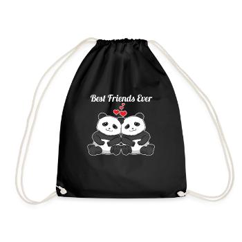 Meilleurs amis jamais Pandas Bff Meilleurs amis - Sac de sport léger - noir - Devant
