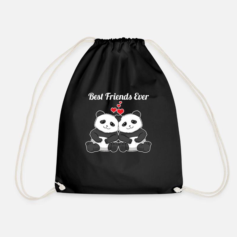 Best Friends Ever Pandas Bff Beste Freunde - Turnbeutel - Schwarz