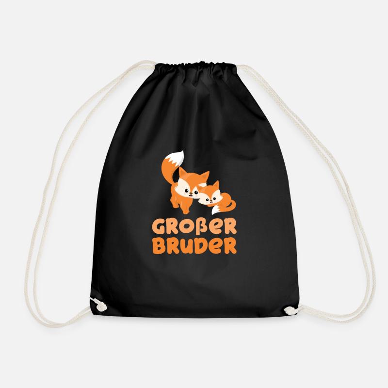 Großer Bruder Fuchs Füchse Geschenkidee - Turnbeutel - Schwarz