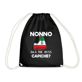 Nonno Shirt - Lustiges italienisches Shirt - Nonno Geschenke - - Turnbeutel - Schwarz - Vorne