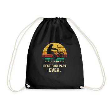BMX Papa Shirt - Fahrradfahrer Papa Geschenk - Fahrrad Gif - Turnbeutel - Schwarz - Vorne