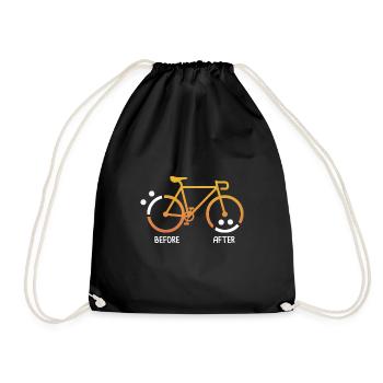 Geschenk für Radfahrer und MTB Fans Fahrrad :) - Turnbeutel - Schwarz - Vorne