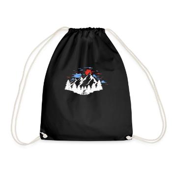 Cycling in the mountains - vacation - Drawstring Bag - black - Front