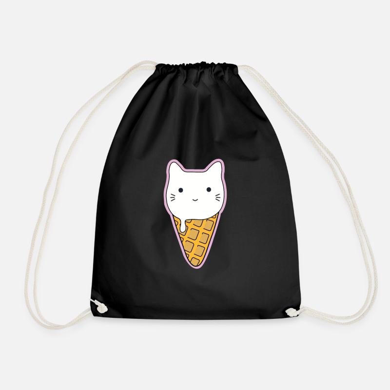 Katzendesign "Cone Cat" - Turnbeutel - Schwarz