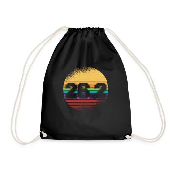 First Marathon 26.2 Marathoner Retro Runner - Drawstring Bag - black - Front