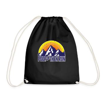 Poop Then Run Funny Trail Running - Drawstring Bag - black - Front