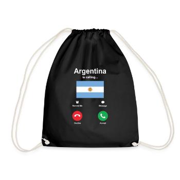 Argentina - Drawstring Bag - black - Front