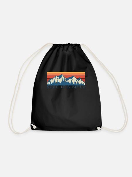 Vintage Retro Berge - Turnbeutel - Schwarz