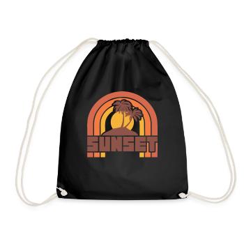 Coucher de soleil rétro vintage - Sac de sport léger - noir - Devant