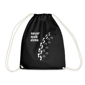 never walk alone horse - Drawstring Bag - black - Front