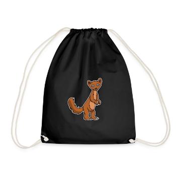 Drôle martre furets belette cadeau - Sac de sport léger - noir - Devant