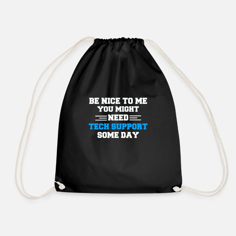 Administrator admin sayings system administrator - Drawstring Bag - black
