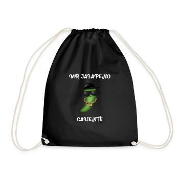 Jalapeno pepperoni chili chilli pepper gift - Drawstring Bag - black - Front