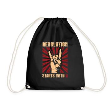 Funny gift revolution liberation revolt shi - Drawstring Bag - black - Front