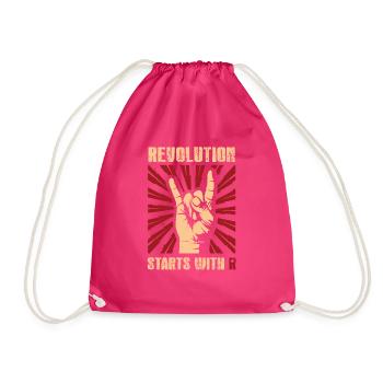 Lustiges Geschenk Revolution Befreiung Revolte Shi - Turnbeutel - Fuchsia - Vorne