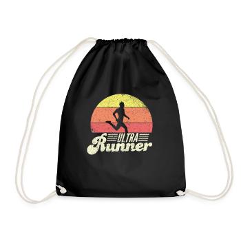 Ultra Runner Classic Retro Vintage UltraMarathon - Drawstring Bag - black - Front