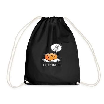 Butter Fly Funny Dreamer and Food Lover Gift - Drawstring Bag - black - Front