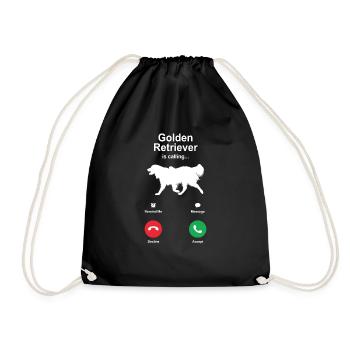 Golden retriever - Drawstring Bag - black - Front