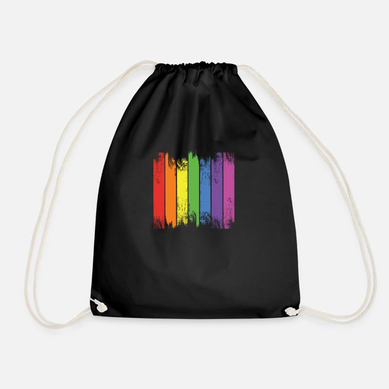 Regenbogen - Turnbeutel - Schwarz