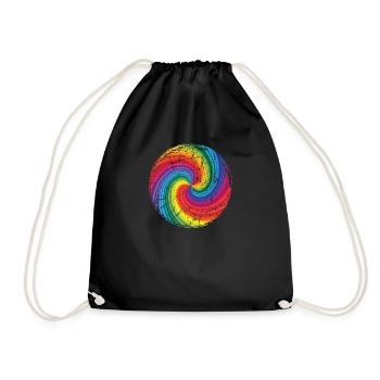 Regenbogen - Turnbeutel - Schwarz - Vorne