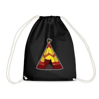 TEEPEE Indian Tent - Drawstring Bag - black - Front