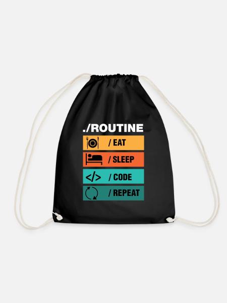 Eat Sleep Code Repeat Programmierer - Turnbeutel - Schwarz