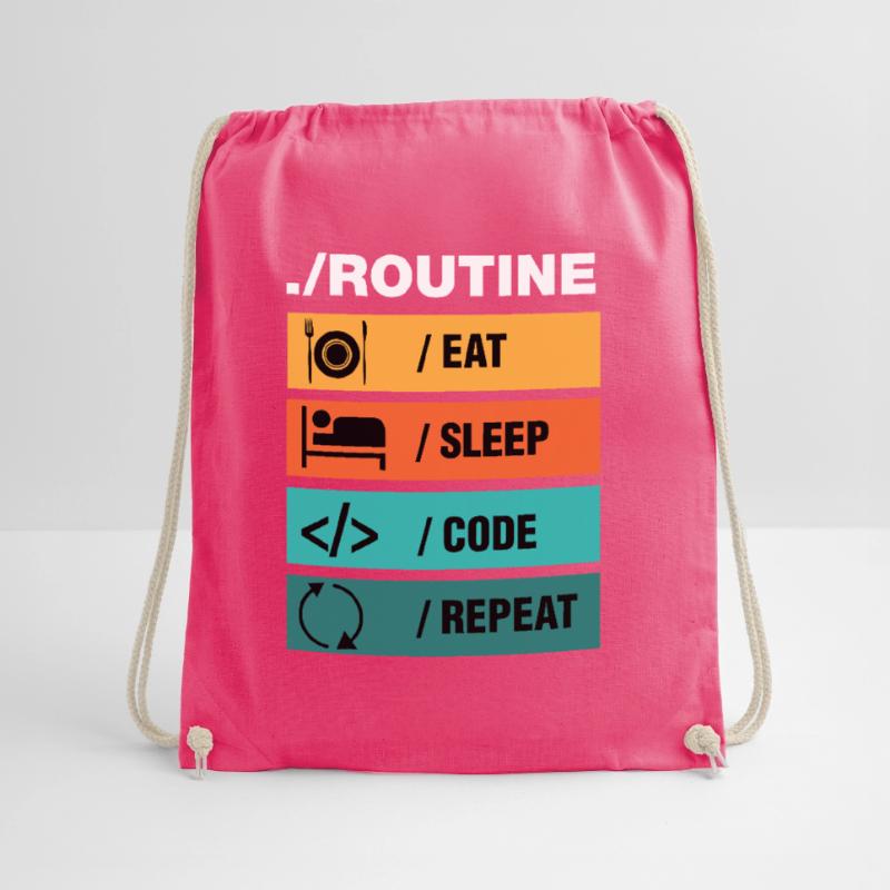 Eat Sleep Code Repeat Programmer Drawstring Bag