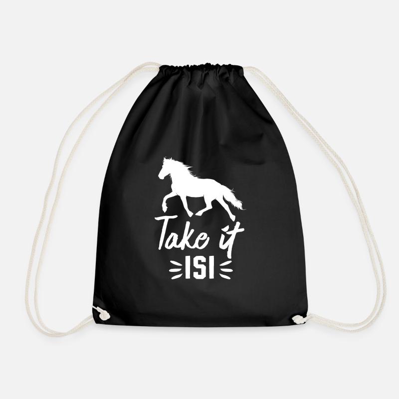 Islandpferd Take it Isi 2 - Turnbeutel - Schwarz