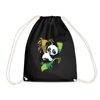 Panda - Turnbeutel - Schwarz - Vorne