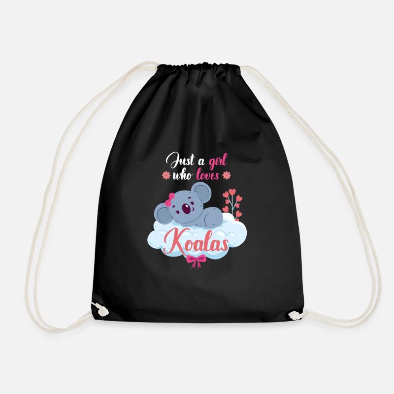 Koala Mädchen Tiere - Turnbeutel - Schwarz