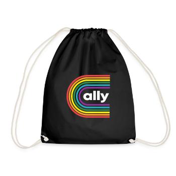 LGBT ally - Drawstring Bag - black - Front