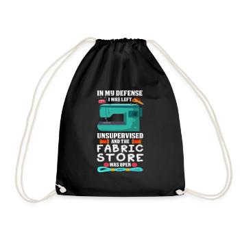 Couture drôle disant tissu de fil magasin humour - Sac de sport léger - noir - Devant