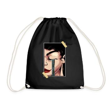 Aesthetic Girl Soft Girl Synthwave Vaporwave Egirl - Drawstring Bag - black - Front