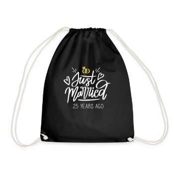 25e anniversaire de mariage cadeau anniversaire couple marié jus - Sac de sport léger - noir - Devant