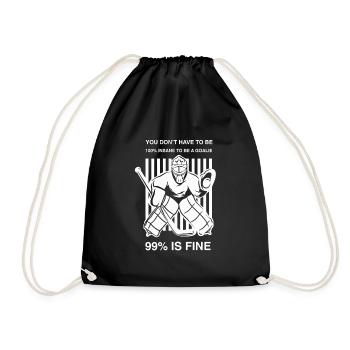 Ice hockey goalie goalkeeper hockey player coach - Drawstring Bag - black - Front