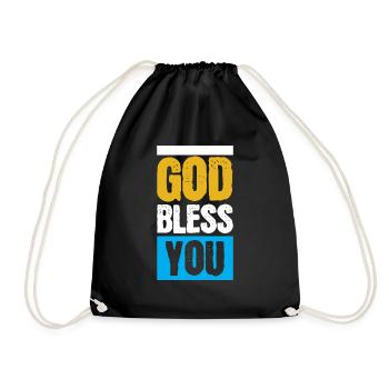 God bless you God bless you - Drawstring Bag - black - Front